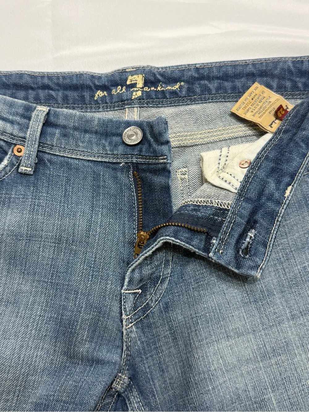 7 For All Mankind Flynt Light Blue Flare Jeans